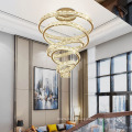 Large Staircase LED Crystal Lamp Home Decoration Lustre Fixtures Luxury Hotel Modern Chandelier Lighting